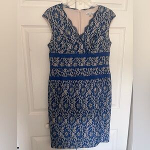 Simply Liliana Navy and Cream Lace Dress size 10 wedding cocktail dress